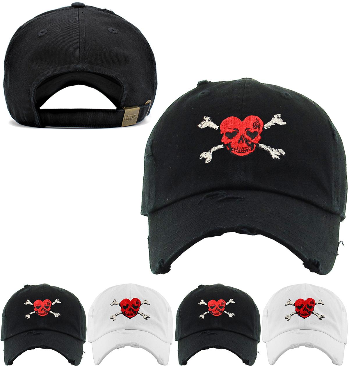 Heart SKULL Vintage Dad Hat